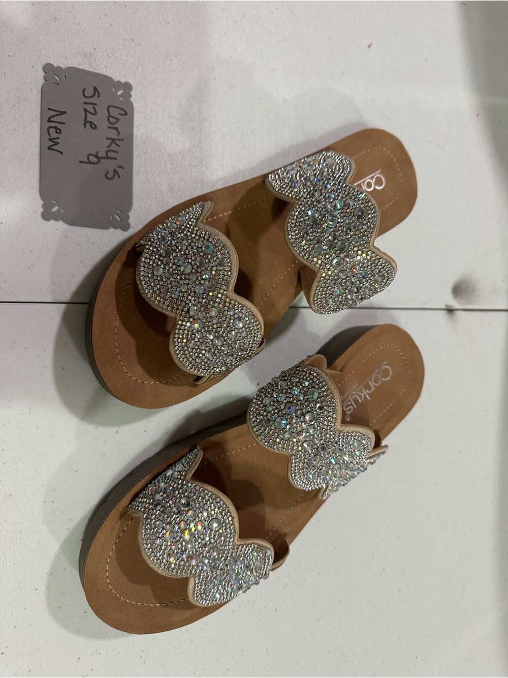 Corkys “Cheer Beaches” Rhinestone Sandals Women's